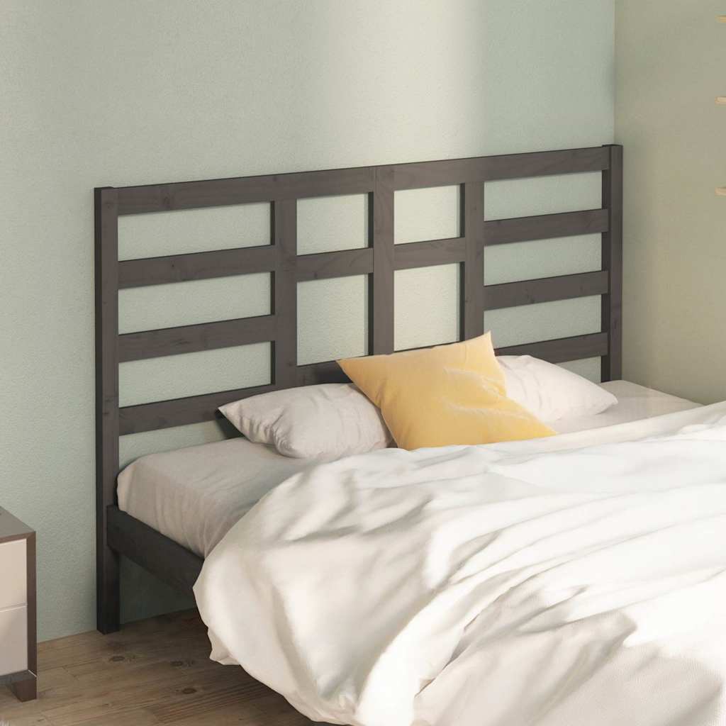 Vidaxl hoofdbord 146x4x104 cm massief grenenhout grijs