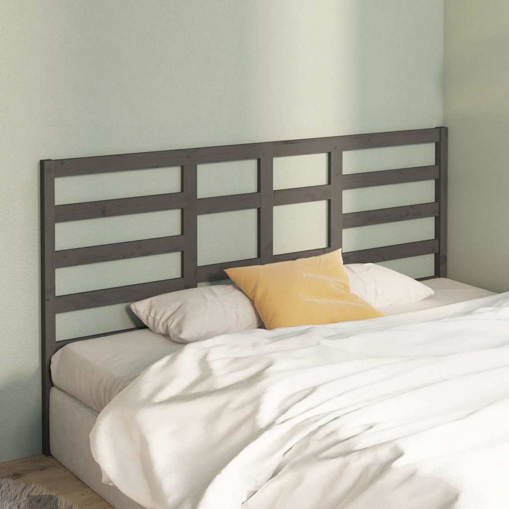 Vidaxl hoofdbord 206x4x104 cm massief grenenhout grijs