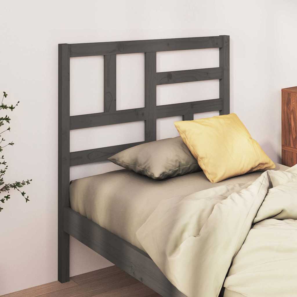 Vidaxl hoofdbord 106x4x104 cm massief grenenhout grijs