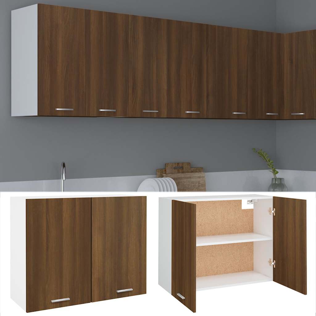 Vidaxl bovenkast lyon 80x31x60 cm bewerkt hout bruin eikenkleur