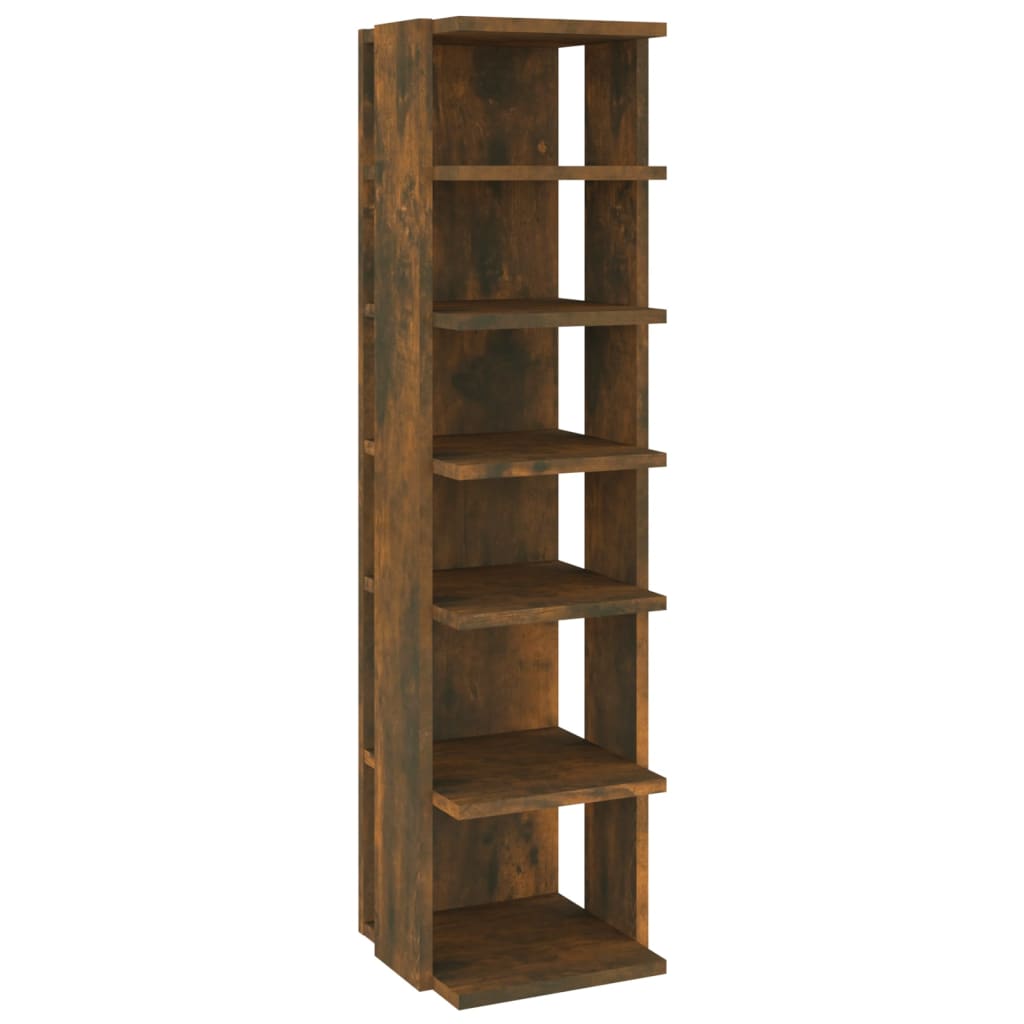 Vidaxl Shoe Rack 27.5x27x102 cm forarbejdet træ røget eg farvet