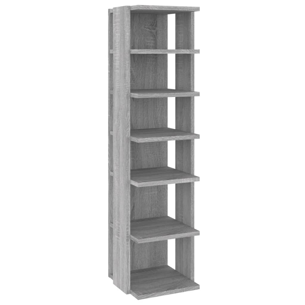 Vidaxl Shoe Rack 27.5x27x102 cm forarbejdet trægrå sonoma