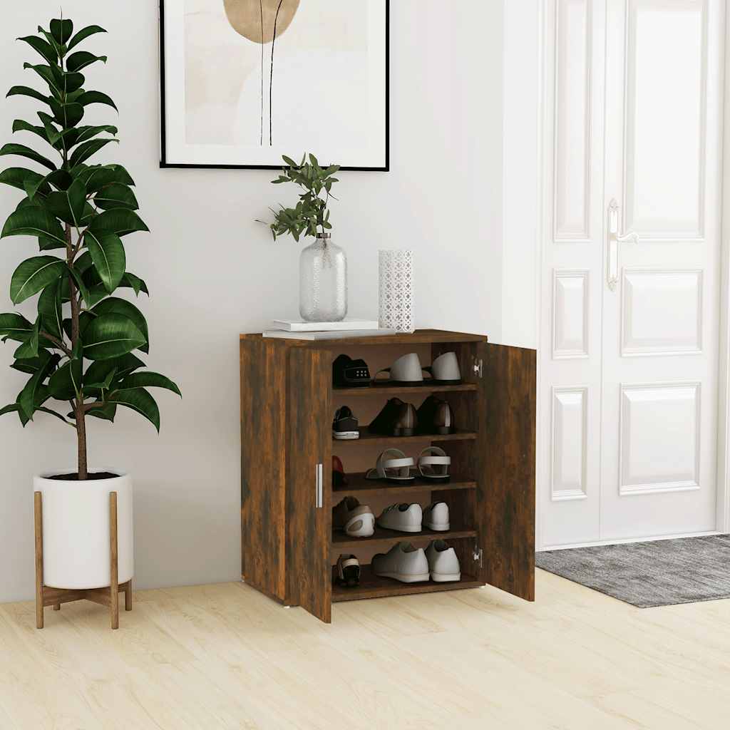 Vidaxl Shoe Cabinet 60x35x70 cm Property Wood Smoked Oak Farvet