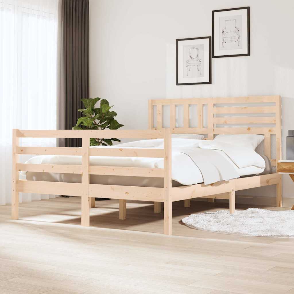 Vidaxl bedframe massief hout 140x190 cm