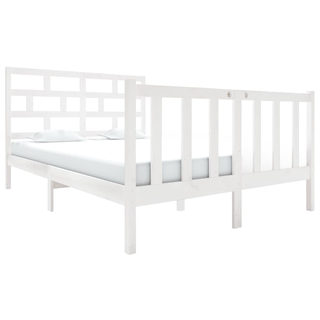 Vidaxl bedframe massief grenenhout wit 120x190 cm