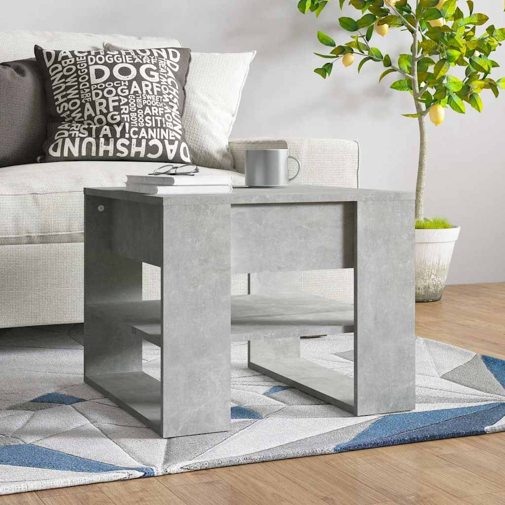 Vidaxl salontafel 55,5x55x45 cm bewerkt hout betongrijs