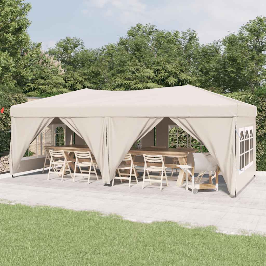 Vidaxx foldbart partytelt med sidevægge 3x6 m cremefarvet