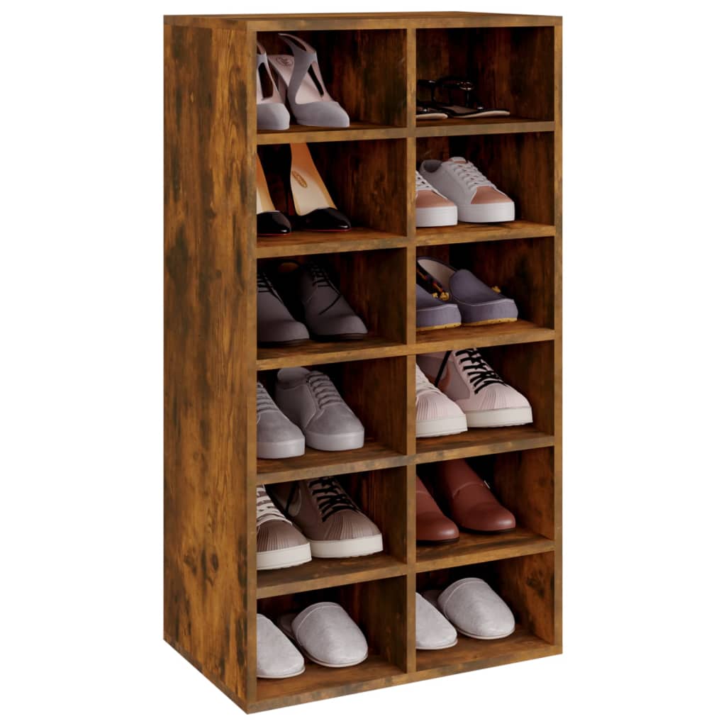 Vidaxx skostativ 54x34x100,5 cm forarbejdet træ, røget eg