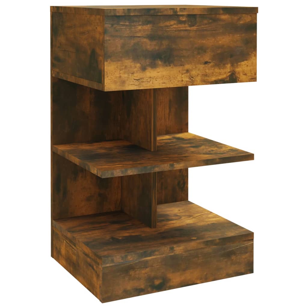 Vidaxl nachtkastjes 2 st 40x35x65 cm bewerkt hout gerookt eikenkleurig