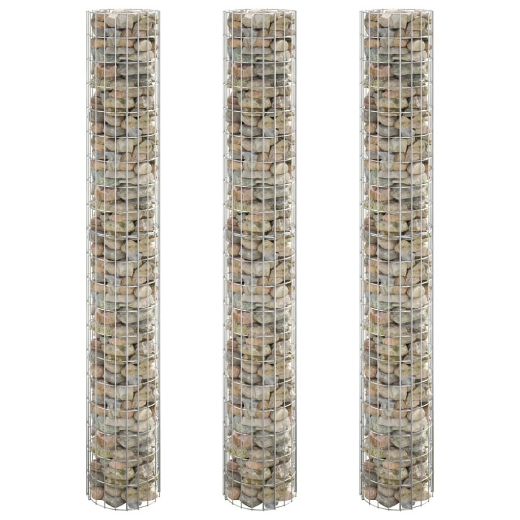 Vidaxl Gabion Planters 3. runde hævet Ø30x200 cm stål