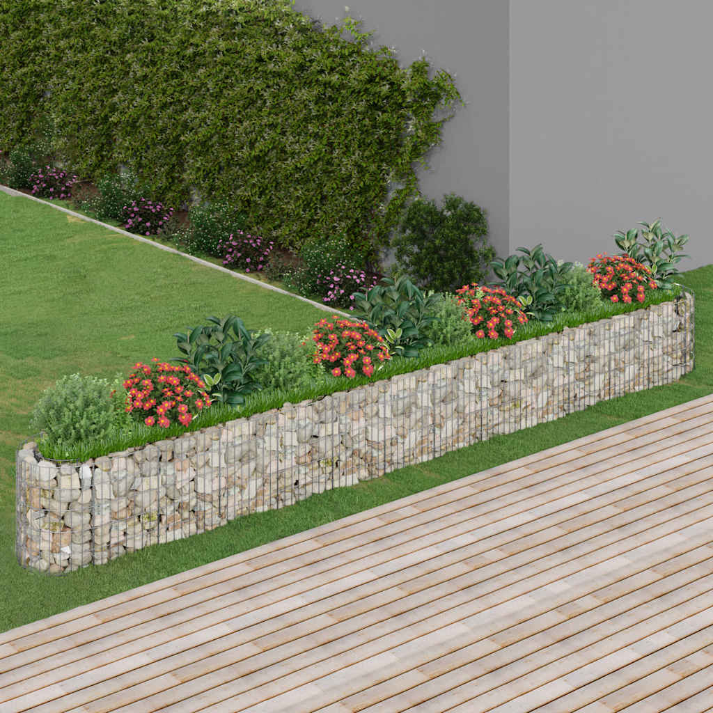 Vidaxl Gabion Planter hævede 470x50x50 cm galvaniseret jern