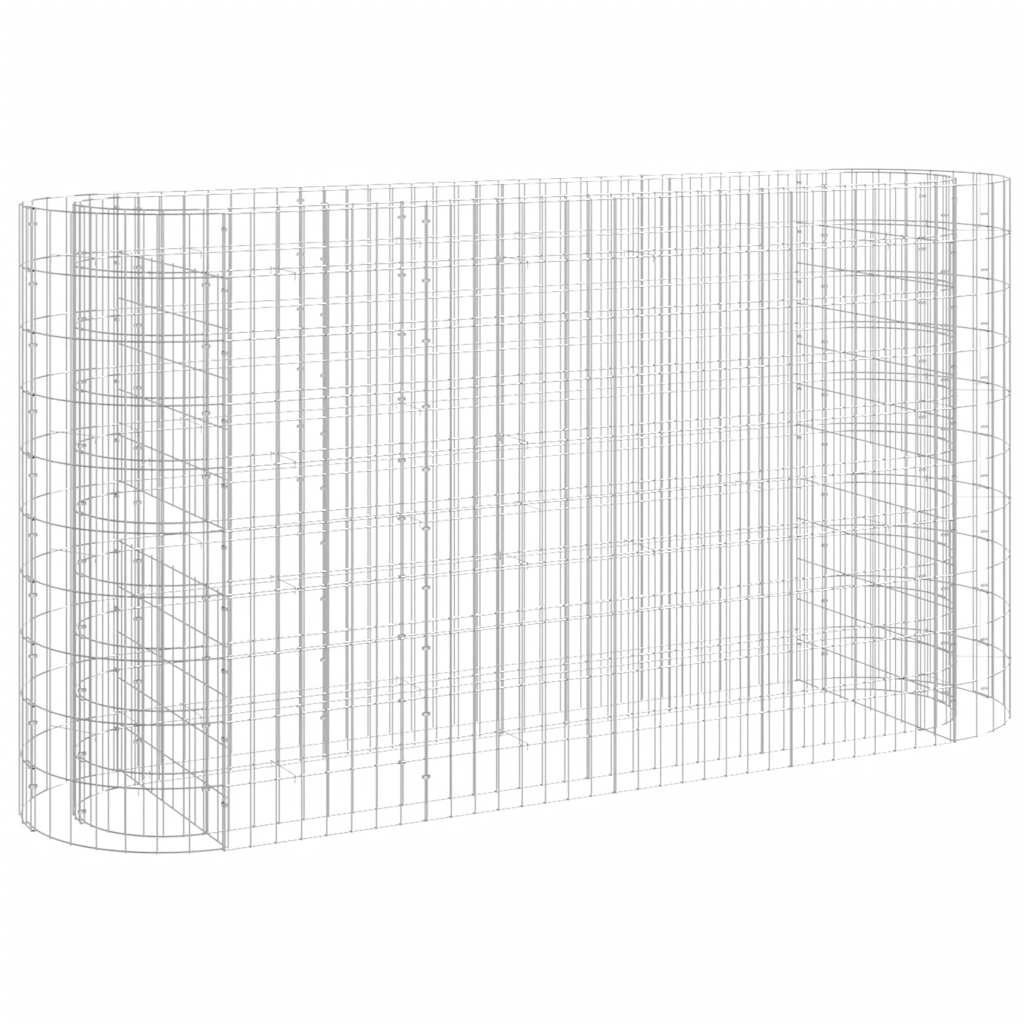 Vidaxl Gabion Planter hævet 190x50x100 cm galvaniseret jern