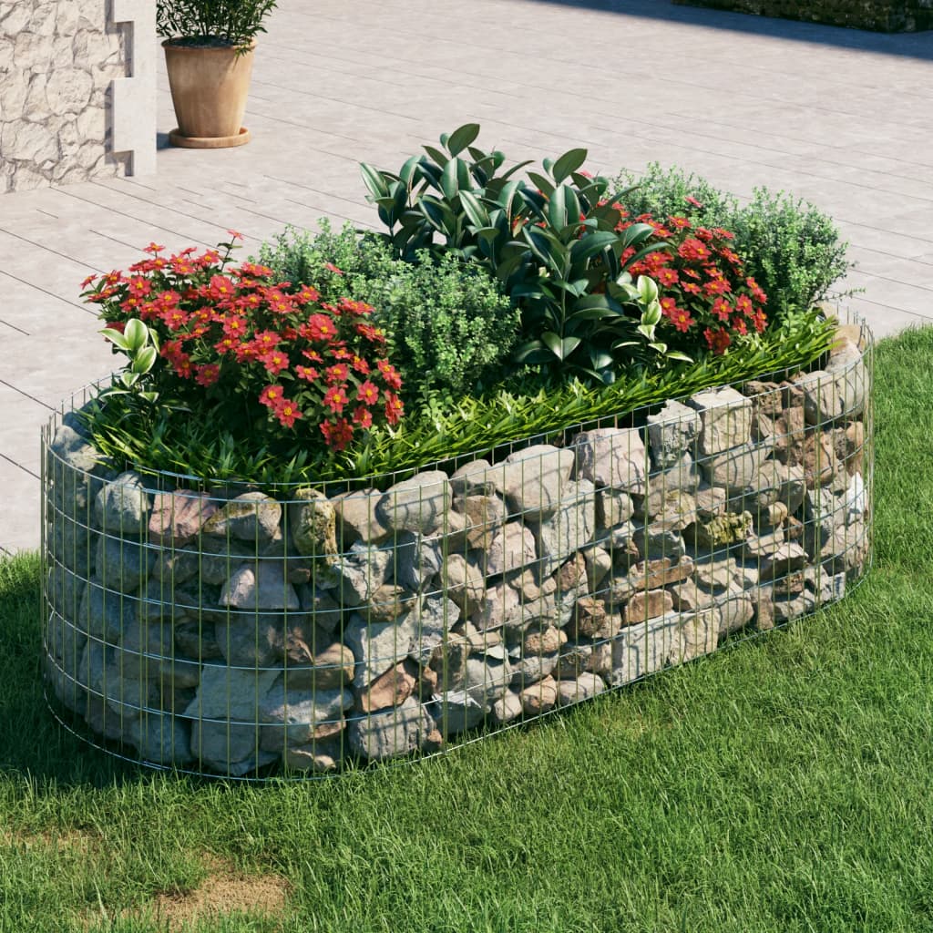 Vidaxl Gabion Planter hævet 200x100x50 cm galvaniseret jern