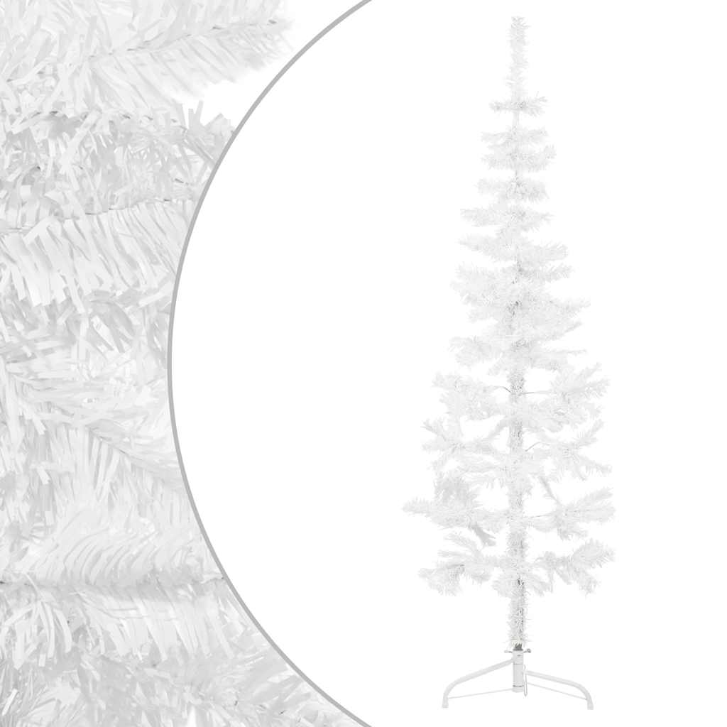 Vidaxl Kunstkerstboom halvdelen med standard smal 120 cm hvid