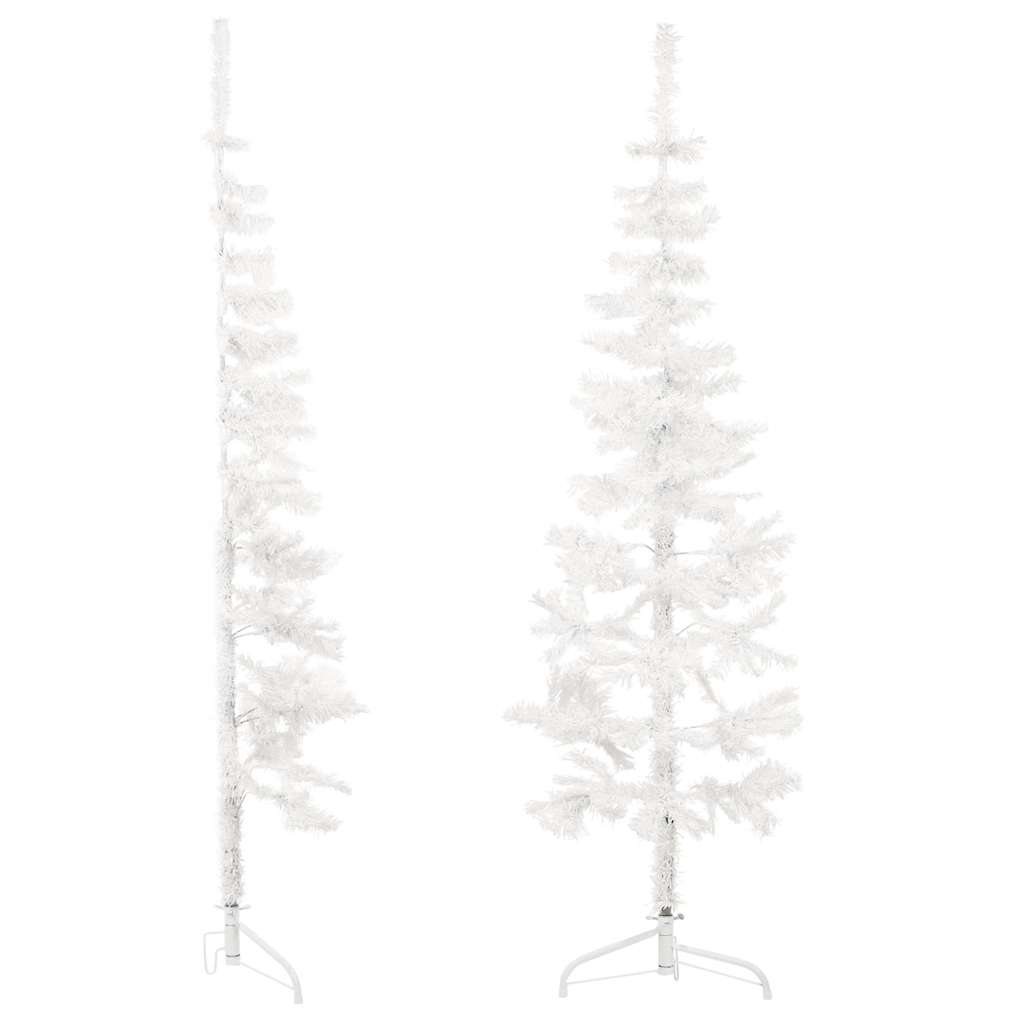 Vidaxl Kunstkerstboom halvdelen med standard smal 120 cm hvid