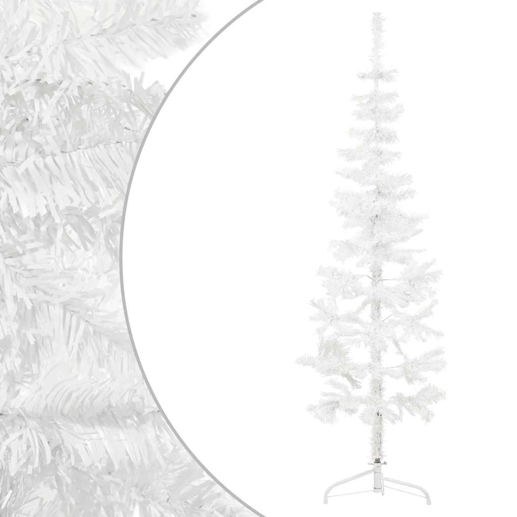 Vidaxl kunstigt juletræ halvt med standard smal 150 cm hvid