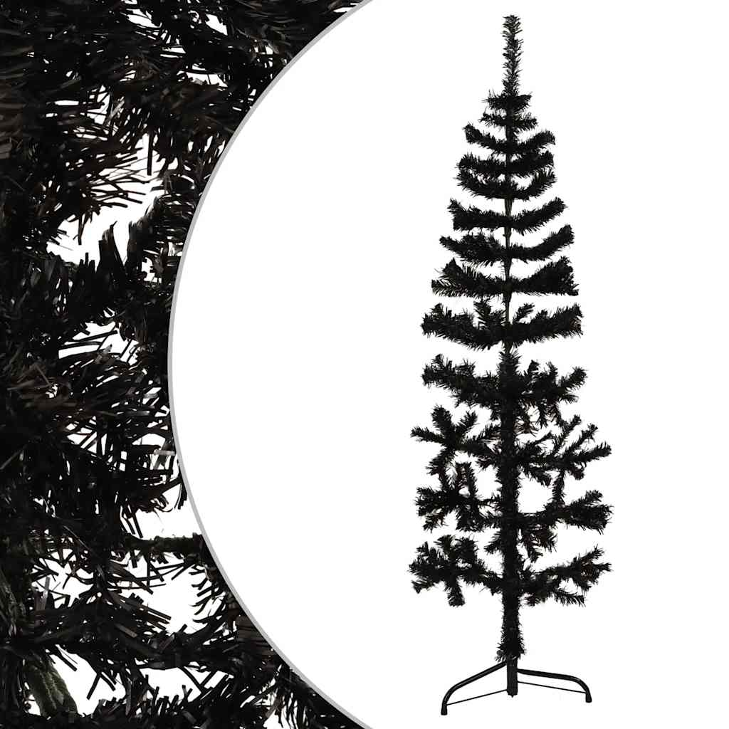 Vidaxl kunstig juletræ halvt med standard smal 120 cm sort