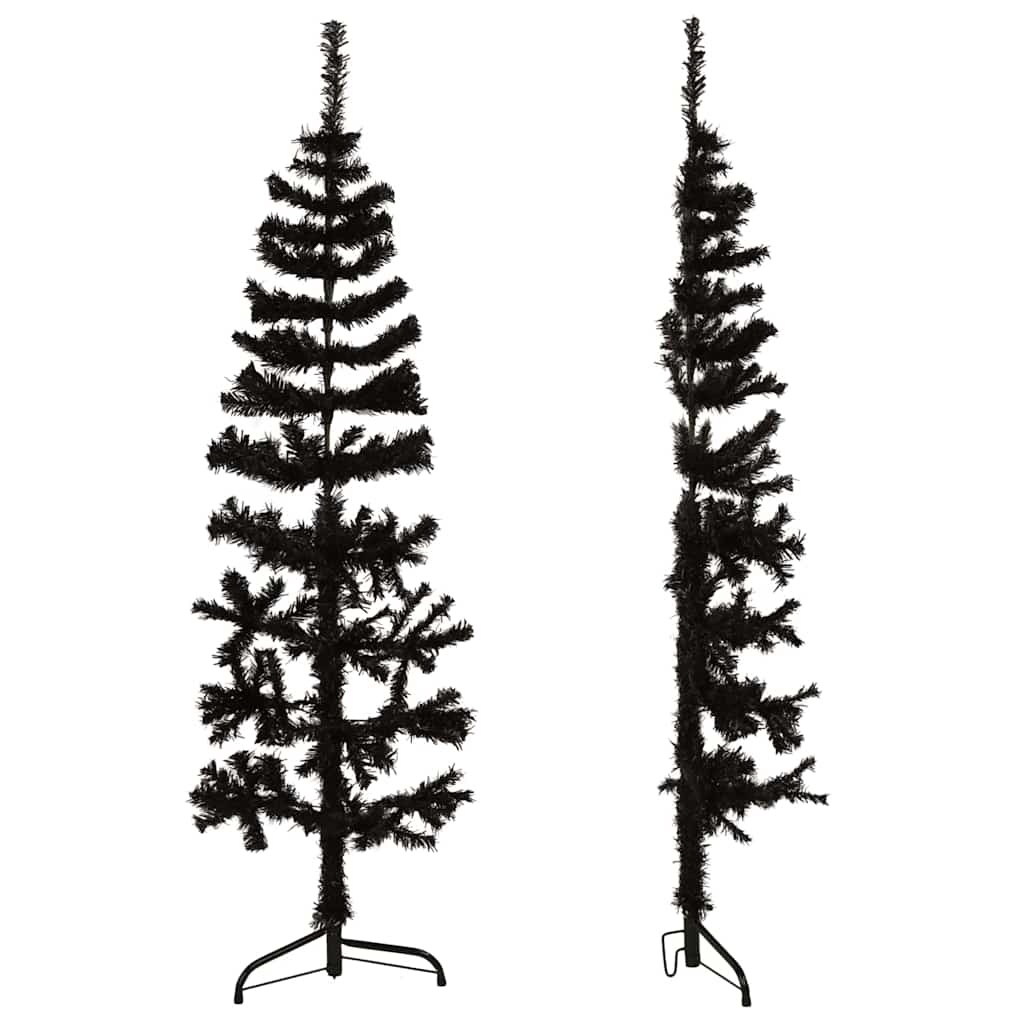 Vidaxl kunstig juletræ halvt med standard smal 120 cm sort