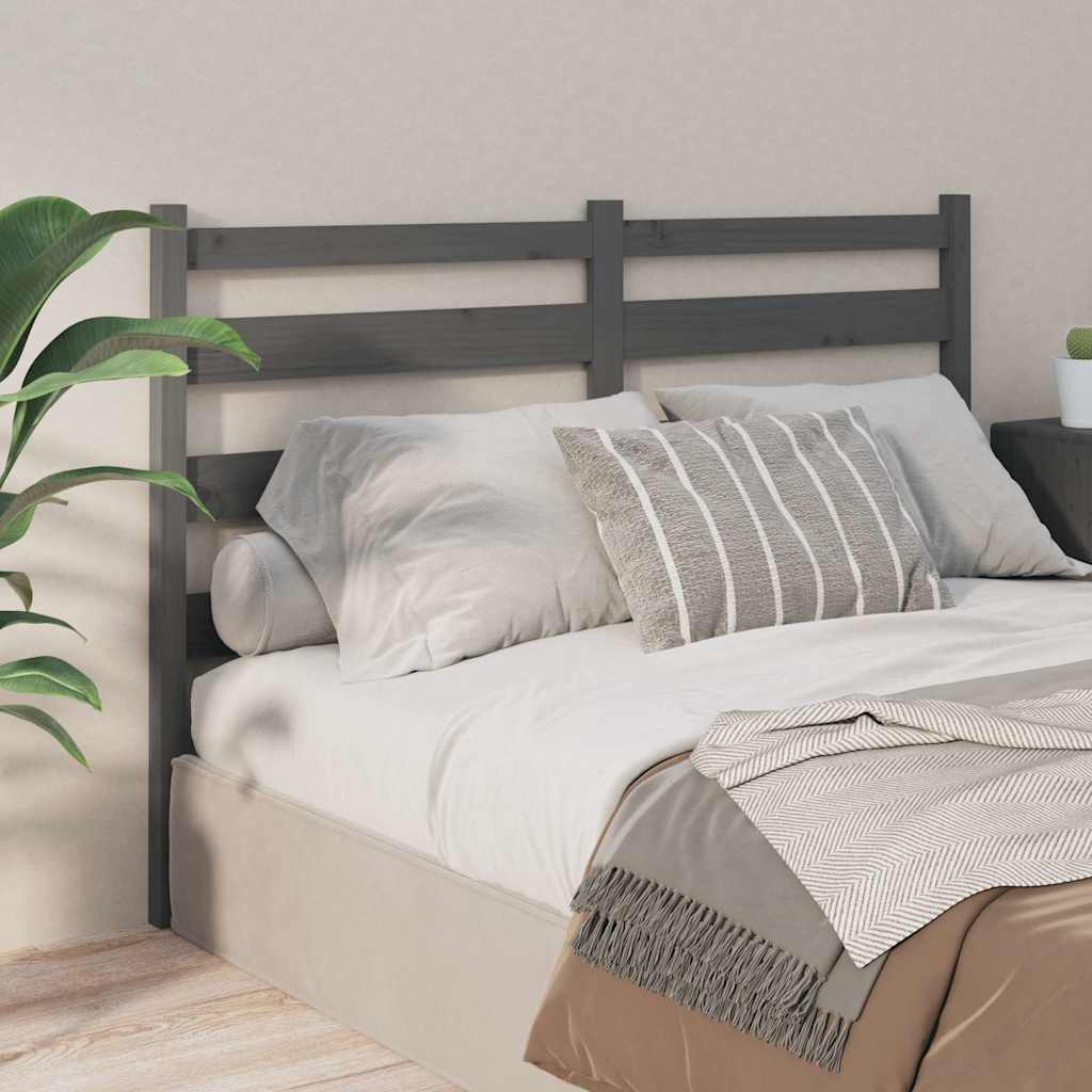 Vidaxl hoofdbord 126x4x100 cm massief grenenhout grijs