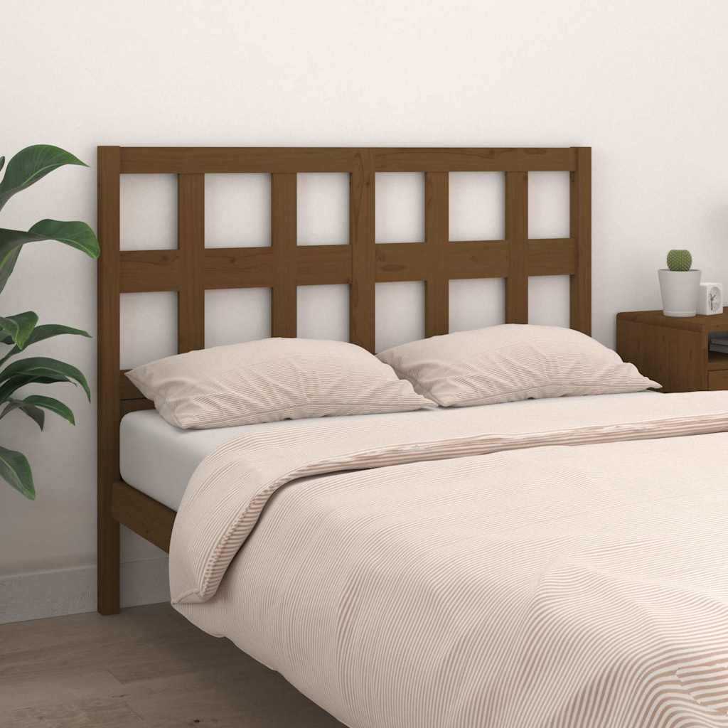 Vidaxl hoofdbord 125,5x4x100 cm massief grenenhout honingbruin