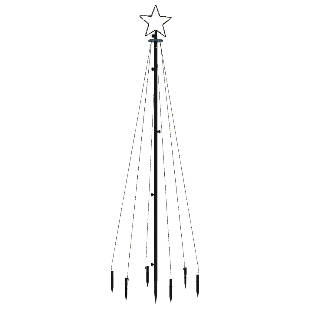 VidaXL juletræ med jordspyd 108 LED'er kold hvid 180 cm