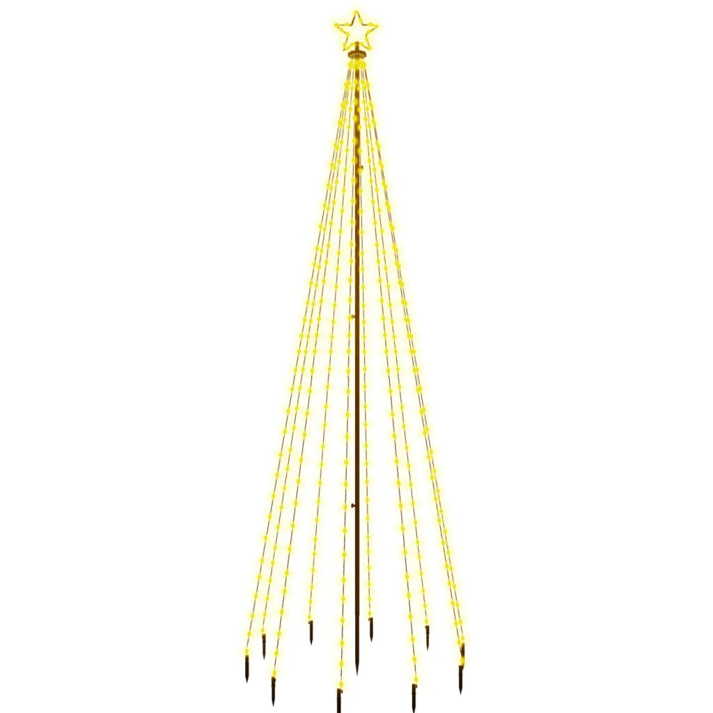 Vidaxx juletræ med jordspyd 310 LEDs varm hvid 300 cm