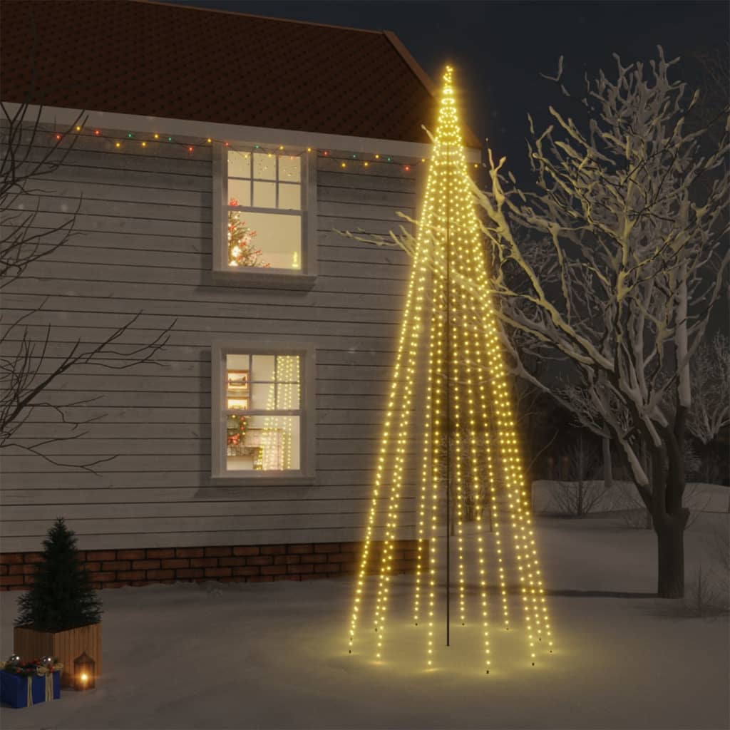 Vidaxl Christmas Tree med jordnål 732 lysdioder Varm hvid 500 cm