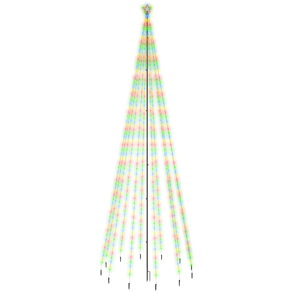Vidaxl juletræ med jordnål 732 LED'er Multi -farvet 500 cm