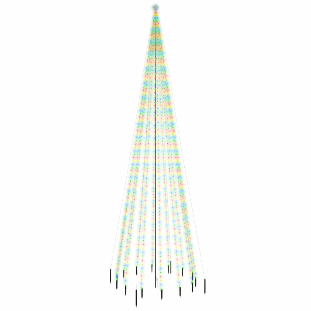 Vidaxl juletræ med jordstift 1134 LED'er Multi -farvet 800 cm