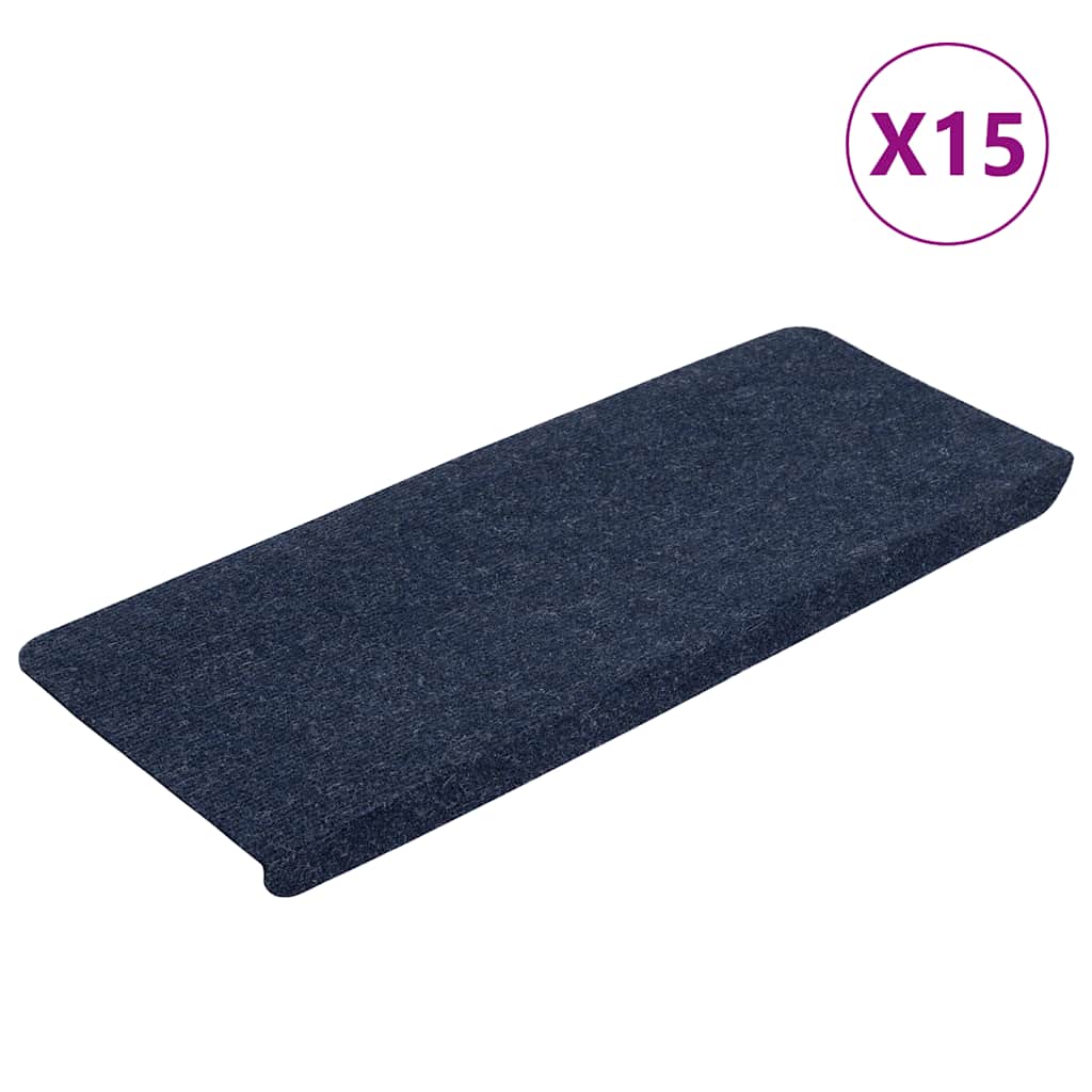 Vidaxl Stair Mats Self -fast 15 ST 65x24,5x3,5 cm blå