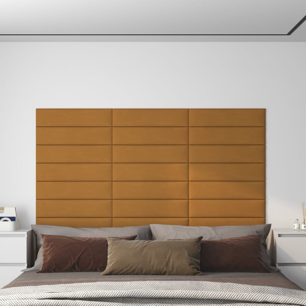 Vidaxl vægpaneler 12 st 1,08 m² 60x15 cm fløjlsbrun