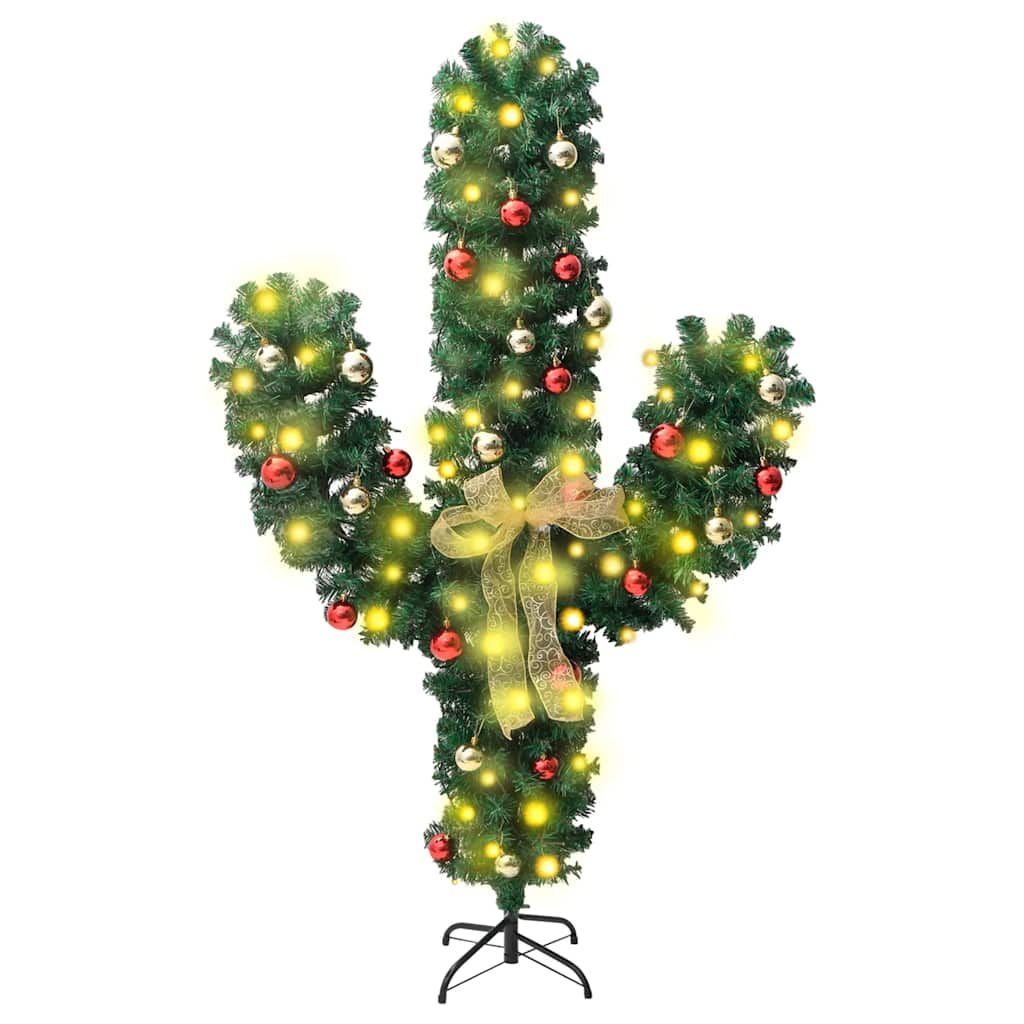 VidaXL julekaktus med stativ og lysdioder 210 cm PVC grøn