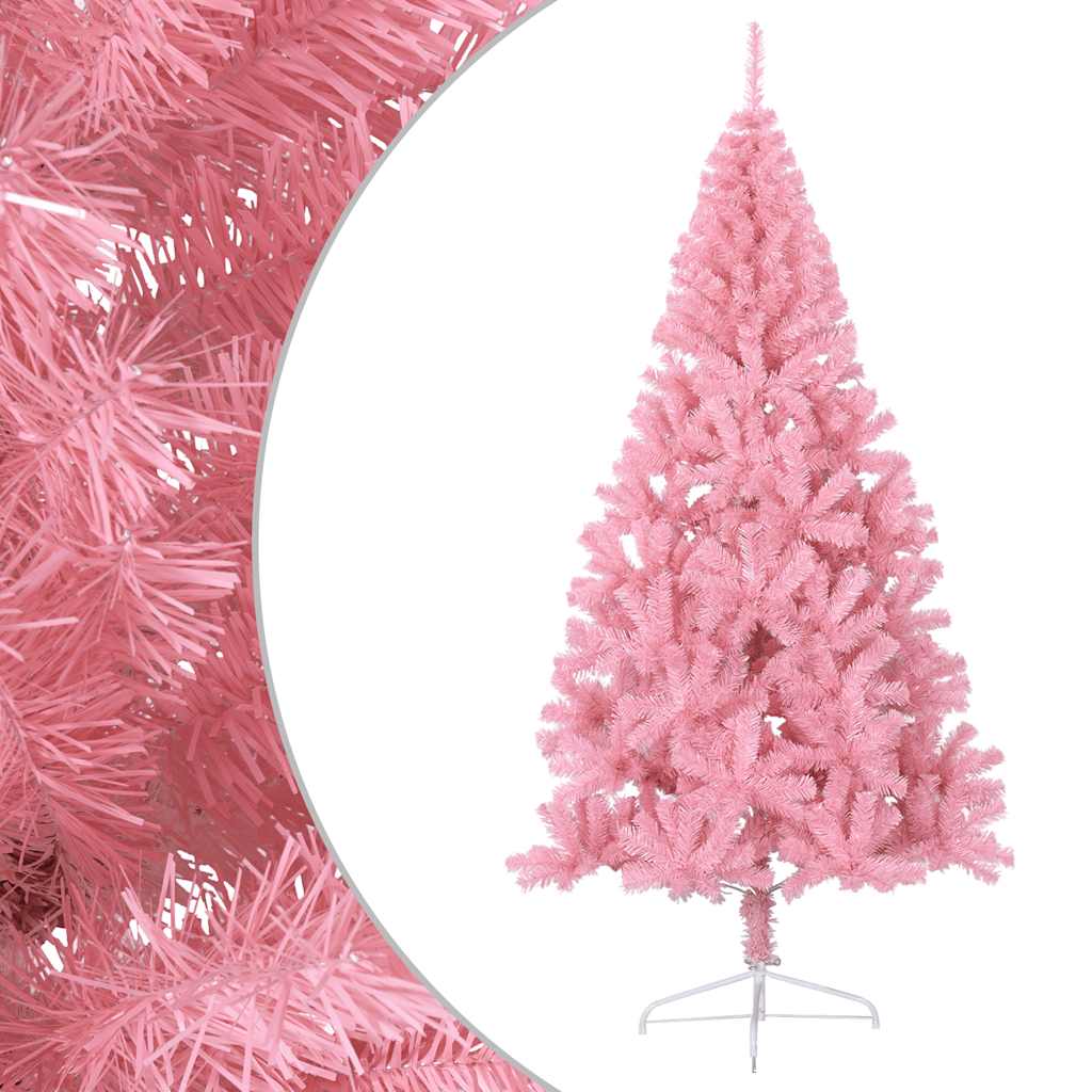 Vidaxl Kunstkerstboom med standard halv 210 cm PVC Pink