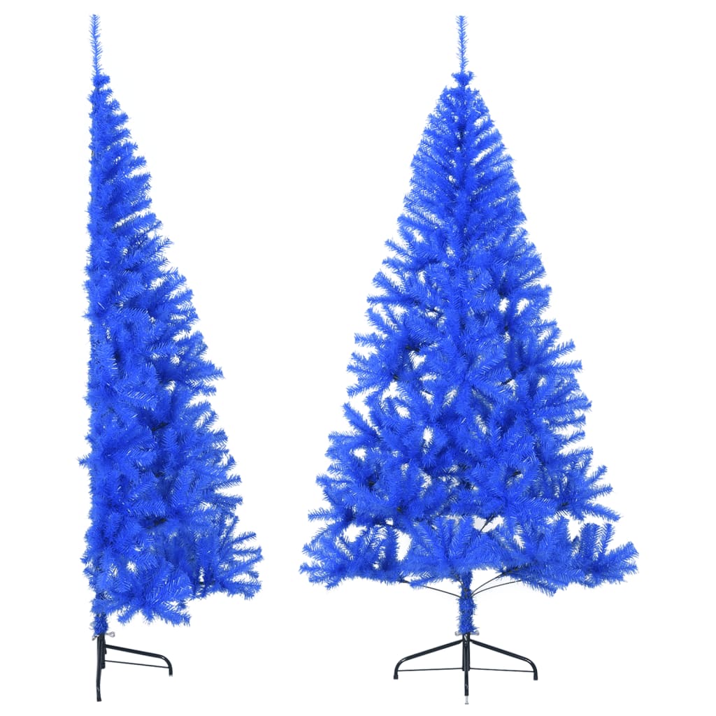 Vidaxl Kunstkerstboom med standard halv 210 cm pvc blå