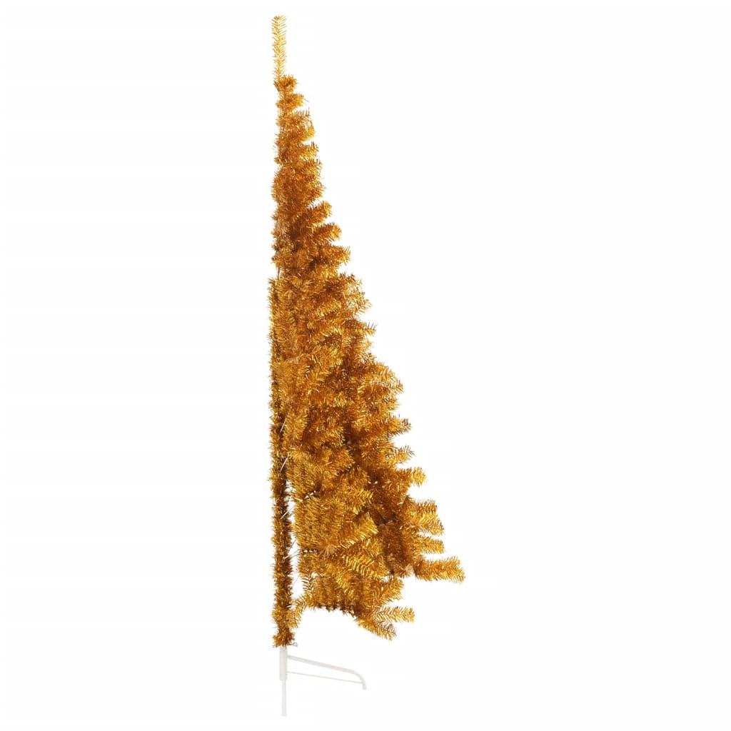 Vidaxl Kunstkerstboom halvdelen med standard 240 cm cap guldfarvet