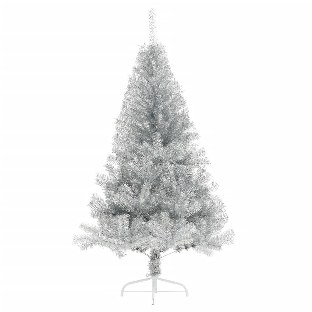 VidaXL kunstig juletræshalvdel med standard 120 cm hætte sølvfarvet