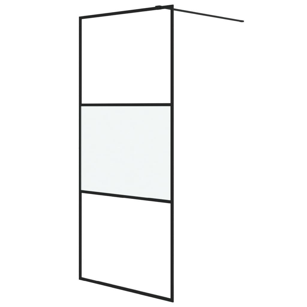 Vidaxx brusekabine 90x195 cm semi-mat ESG glas sort