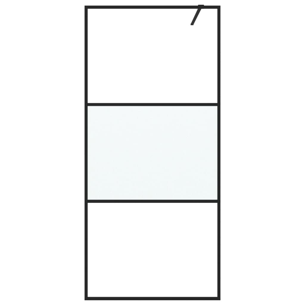 Vidaxx brusekabine 90x195 cm semi-mat ESG glas sort