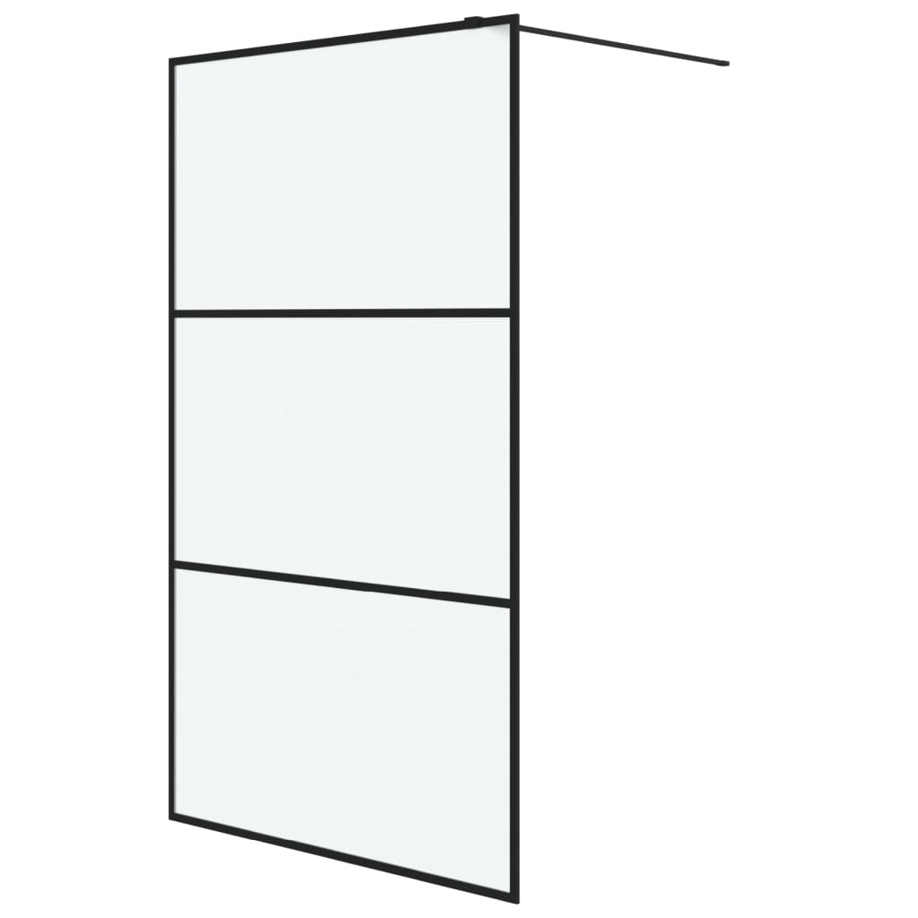 Vidaxl walk-in brusevæg 115x195 cm Mat esg glas sort