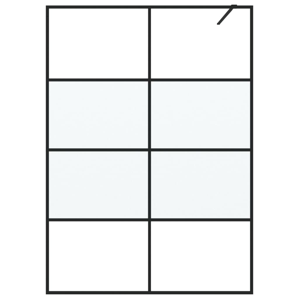 Vidaxl walk-in brusevæg 140x195 cm halvmat esg glas sort