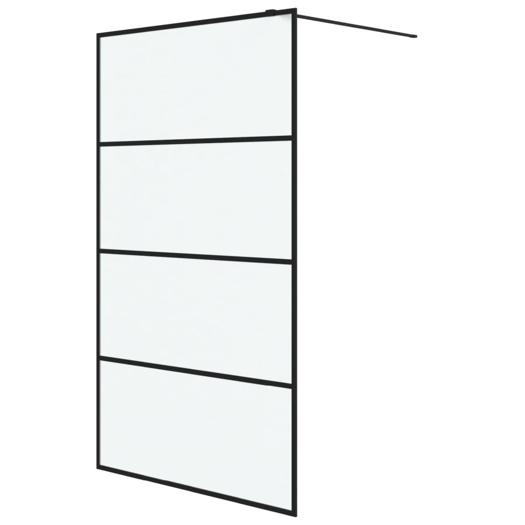 Vidaxl walk-in brusevæg 115x195 cm Mat esg glas sort