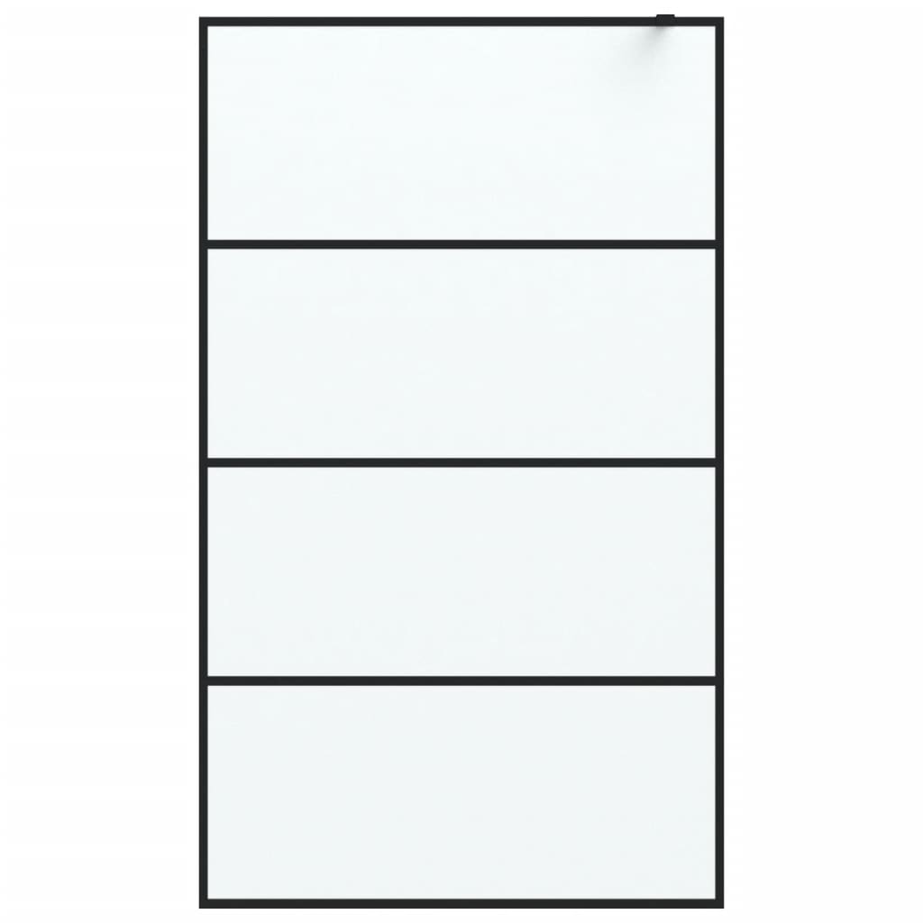 Vidaxl walk-in brusevæg 115x195 cm Mat esg glas sort