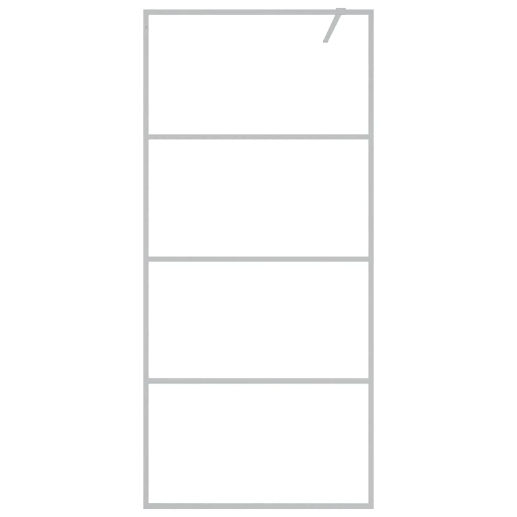 Vidaxx Walk-in Brous-kabinet 90x195 cm Gennemsigtig ESG Glass Sølvfarvet