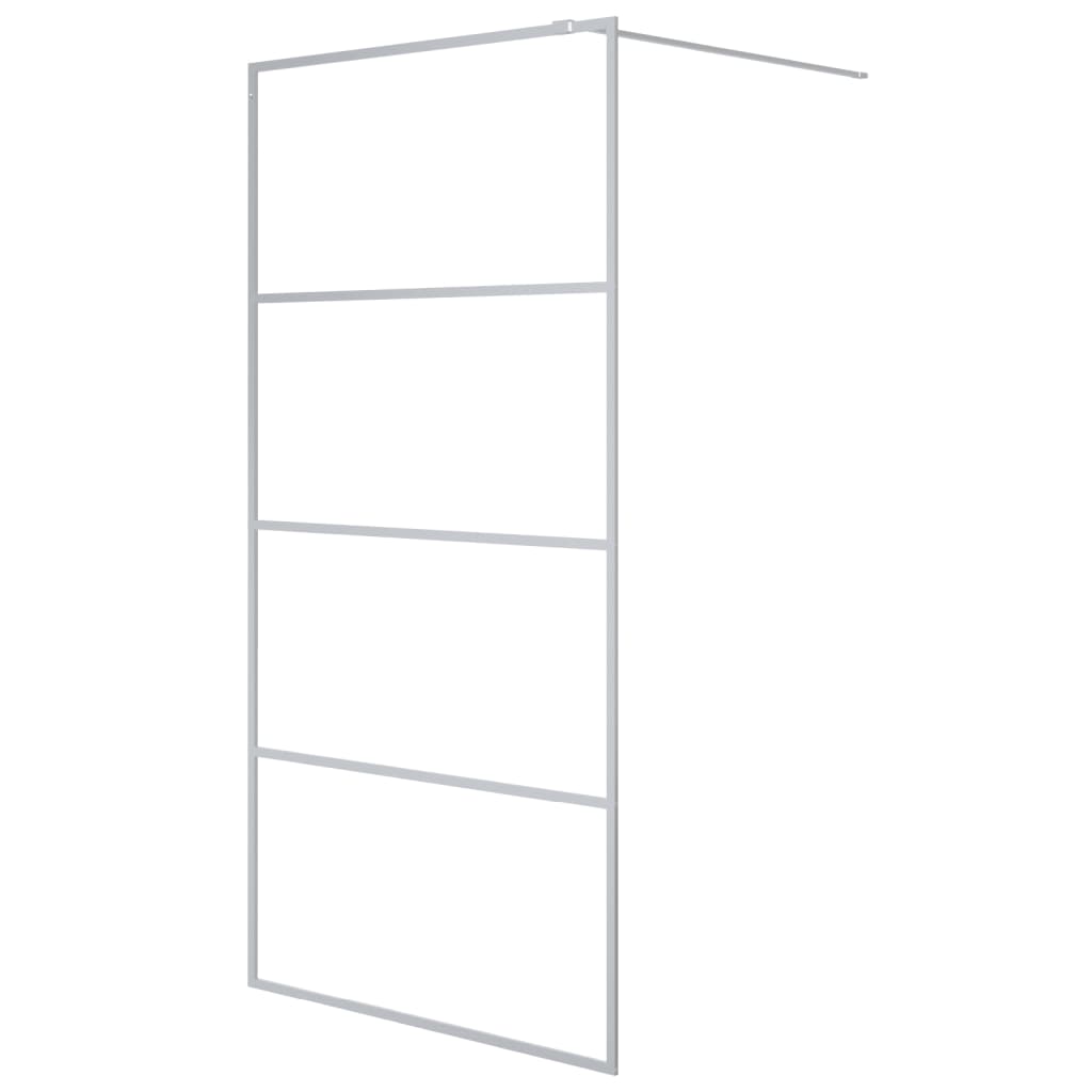 Vidaxl walk-in brusevæg 100x195 cm Transparent ESG Glass sølvfarvet