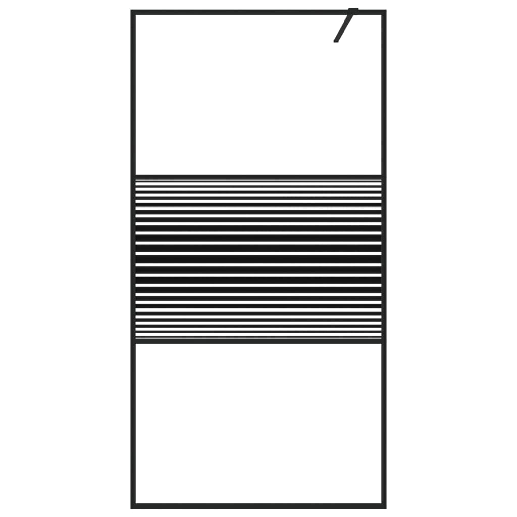 Vidaxx walk-in bruser kabinet 100x195 cm Gennemsigtig ESG Glass sort