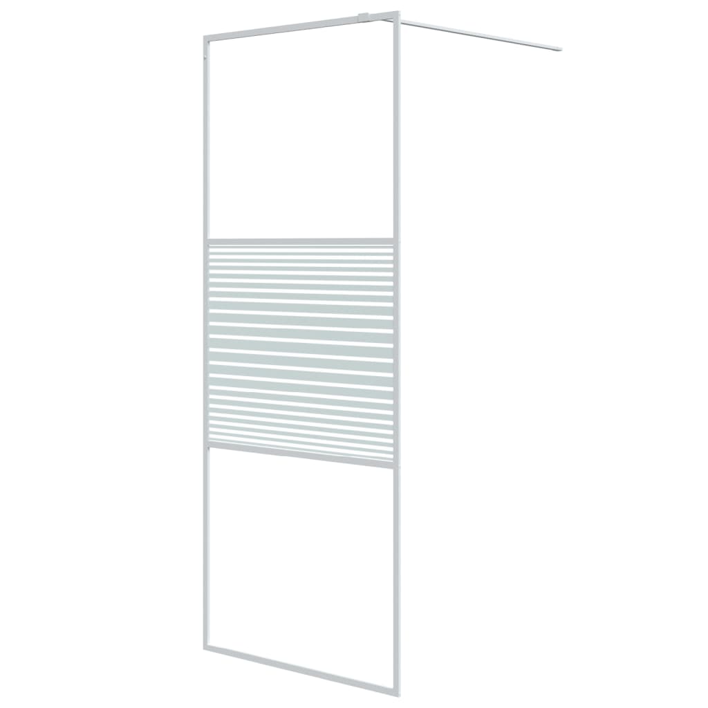 Vidaxx brusekabine 80x195 cm transparent ESG glas hvid
