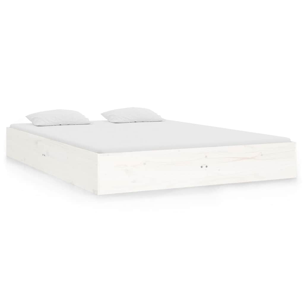 Vidaxl bedframe massief hout wit 140x190 cm
