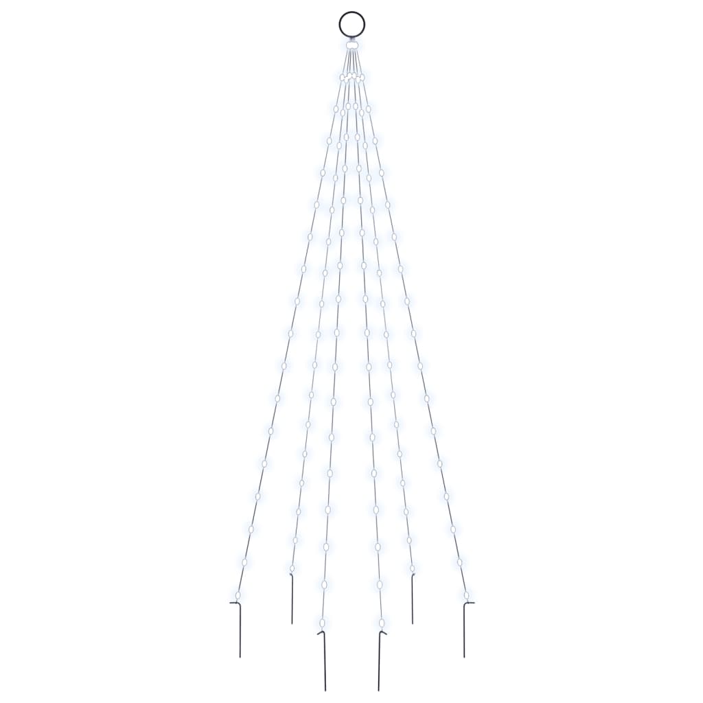 VidaXL flagstang juletræ 108 LED'er kold hvid 180 cm