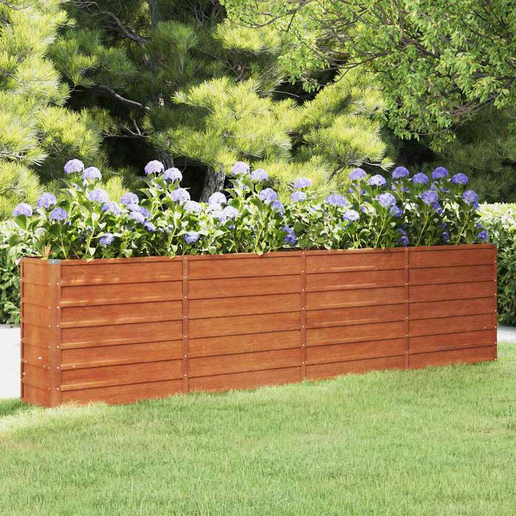 Vidaxl Planter hævet 320x40x77 cm Corten Steel Rusty