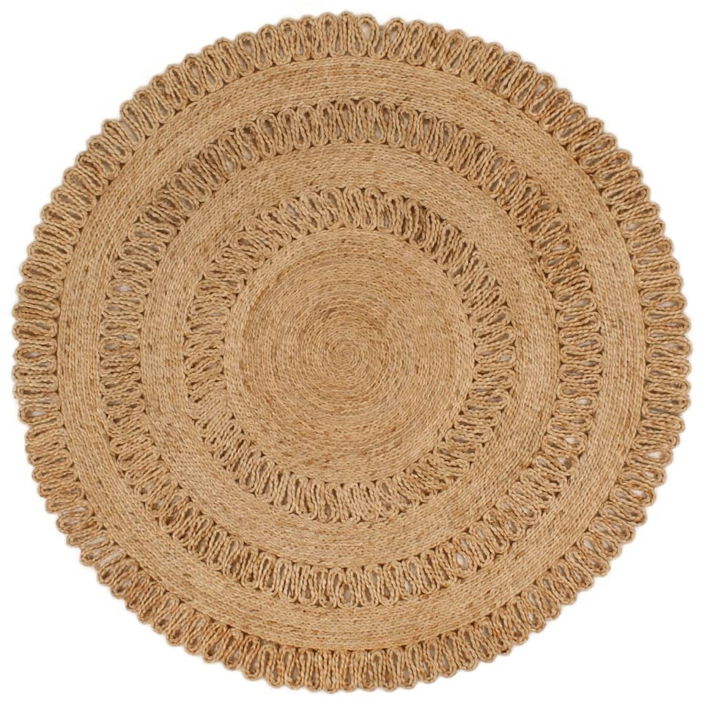 Vidaxl tæppe omkring 120 cm flettet jute